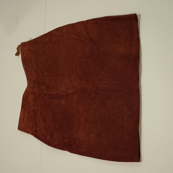 Classics By Rosh Brown Leather V Waist Mini Skirt A10 - Picture 1 of 6